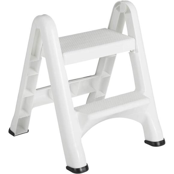 Two-Step Folding Foot Stool, 14-Inch High, White, 300 Pound Capacity, Small - Picture 1 of 7